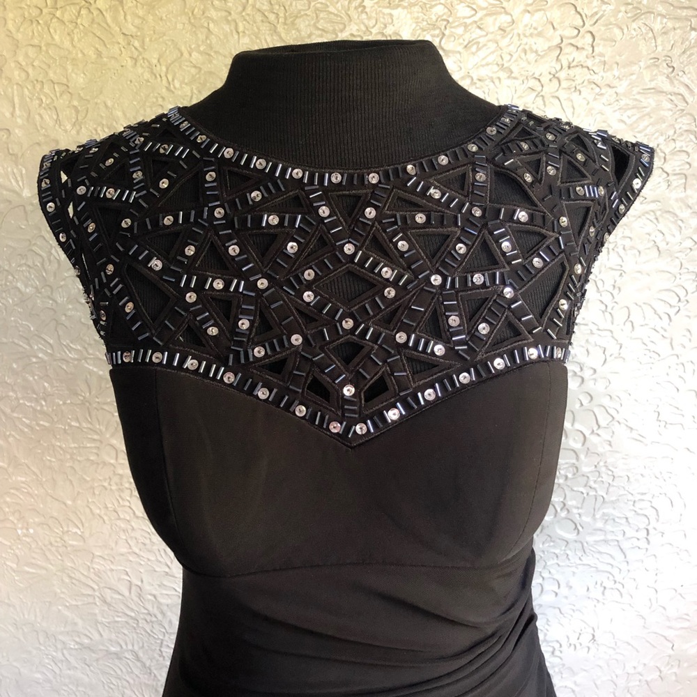 Cache Women’s Midi Black Ruched Bottom Bodycon Ev… - image 6